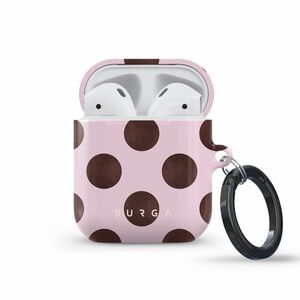 Burga Pink and Brown Polka Dot AirPods Case